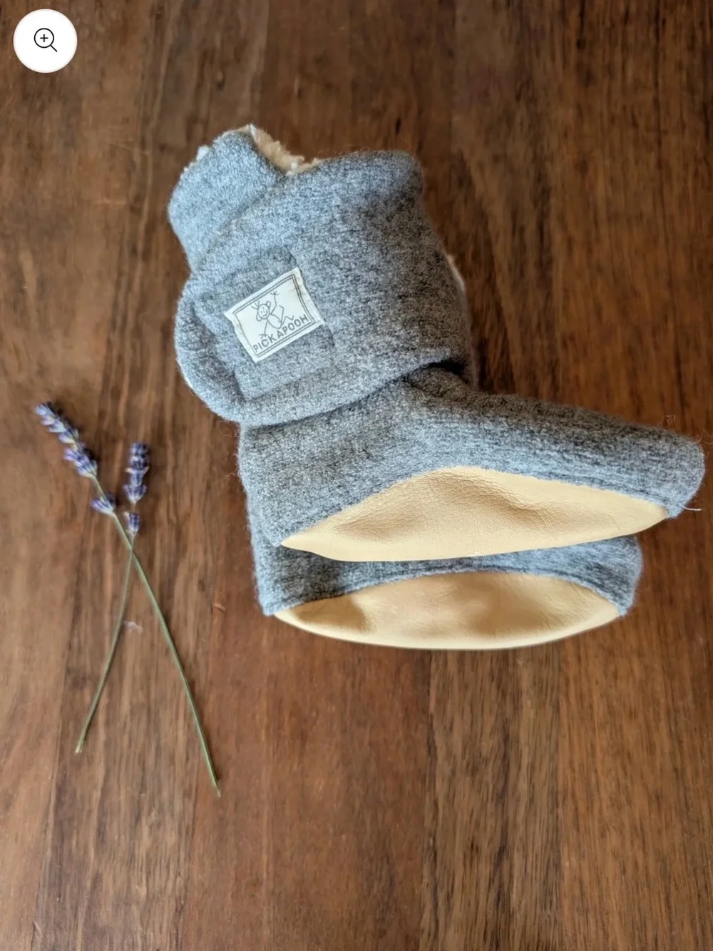 Pickapooh - Organic Boiled Wool - Organic Cotton Sherpa lined - Baby Booties